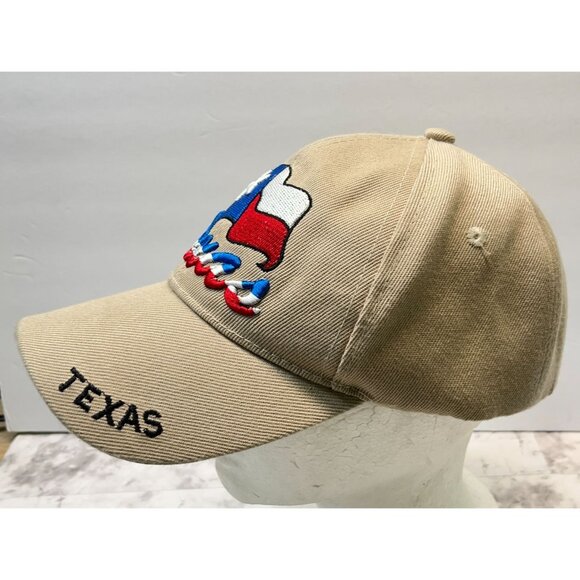 Texas Flag Baseball Cap Strapback Hat USA Patriotic Embroidered Khaki - Picture 4 of 10